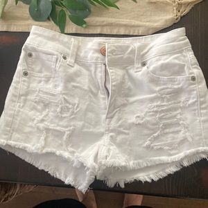 American Eagle super stretch x white jean shorts